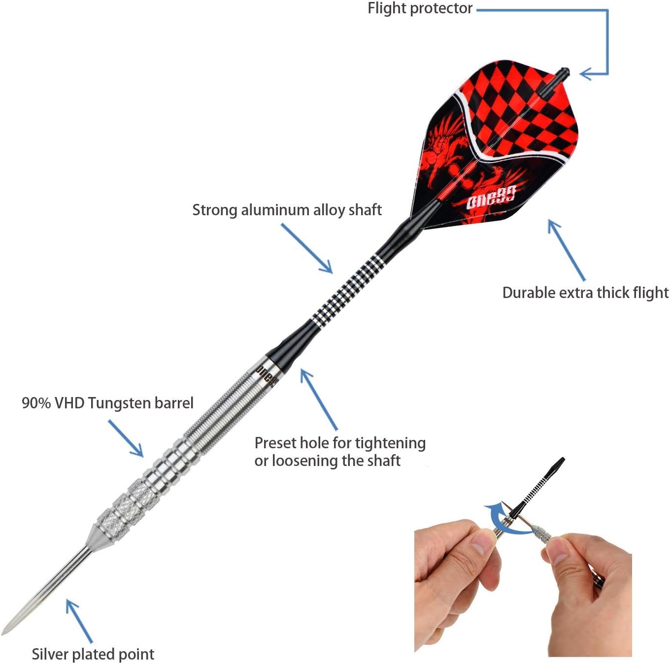 ONE80 90% VHD Tungsten Profi Dartpfeile