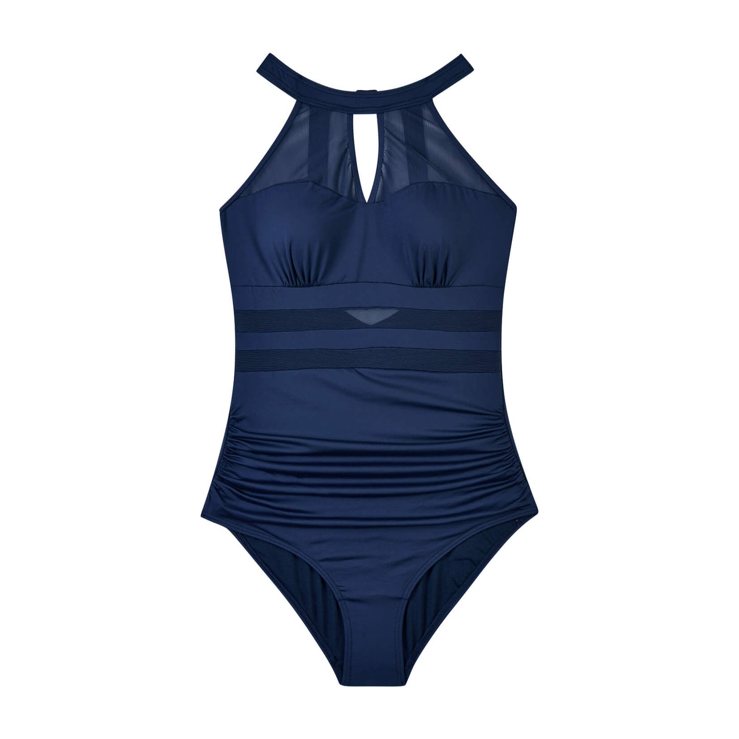 Marineblauer Cutout Mesh Badeanzug WMB2012-NB