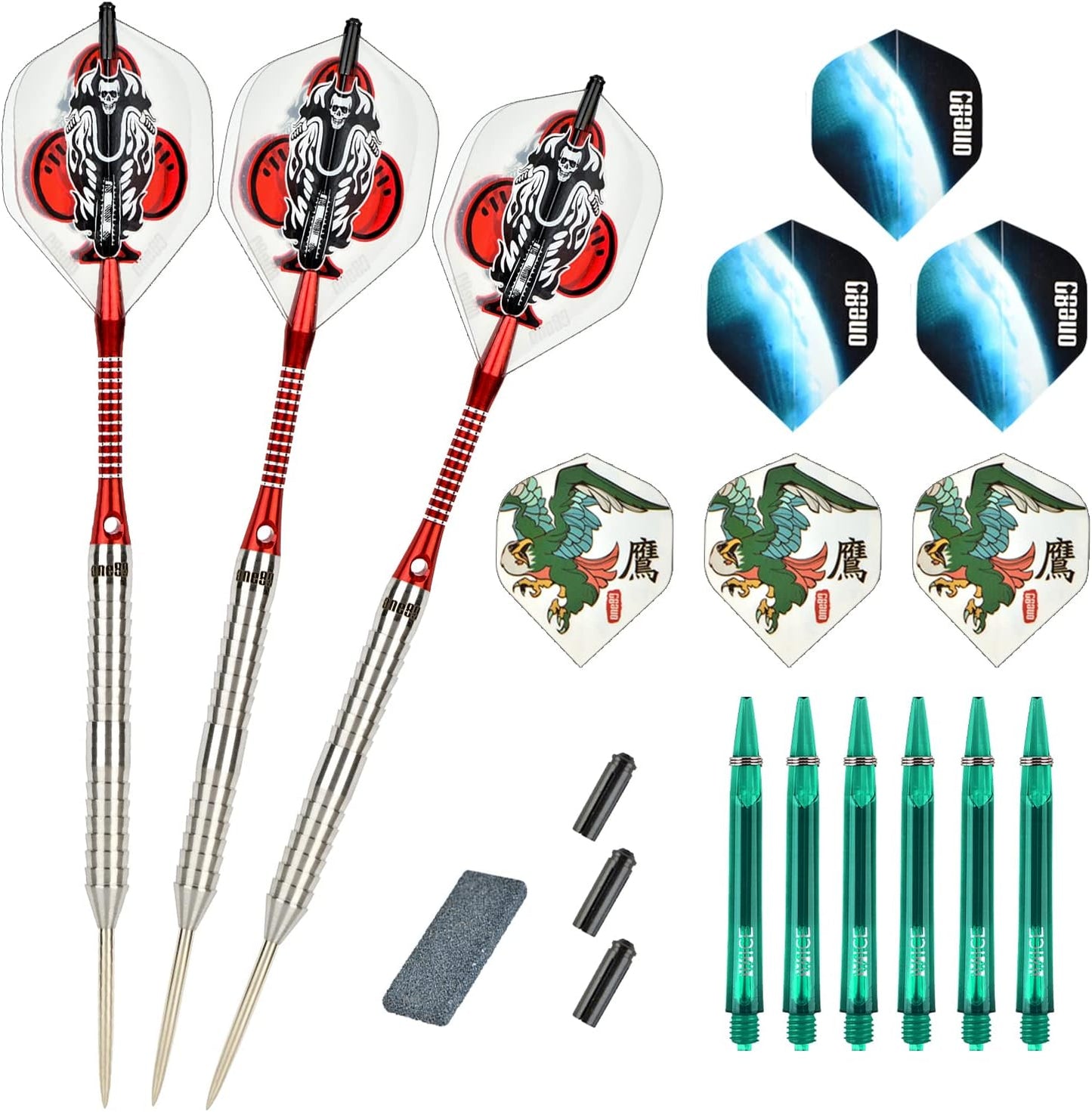 ONE80 Dartpfeile Tungsten Profi Dartpfeile mit Metallspitze