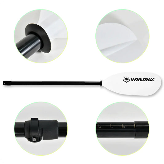 WIN.MAX kayak paddle for adults, adjustable, white