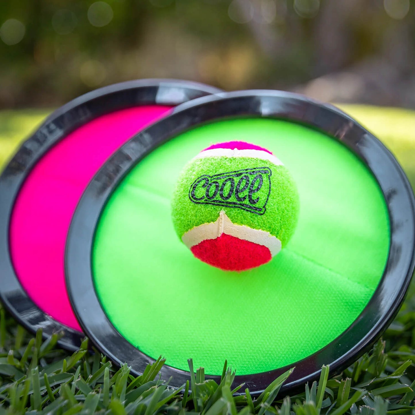 Cooee Klettballspiel Klettball Set mit 2 Fangscheiben 1 Bälle