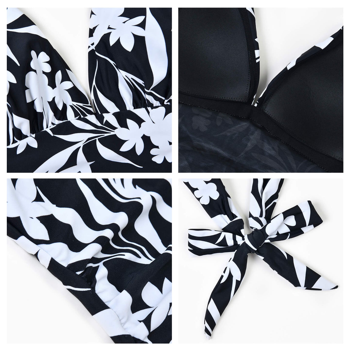 Damen Neckholder-Badeanzug mit tiefem Ausschnitt