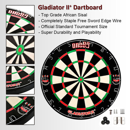 ONE80 Gladiator II dartboard and PU dart protection ring set
