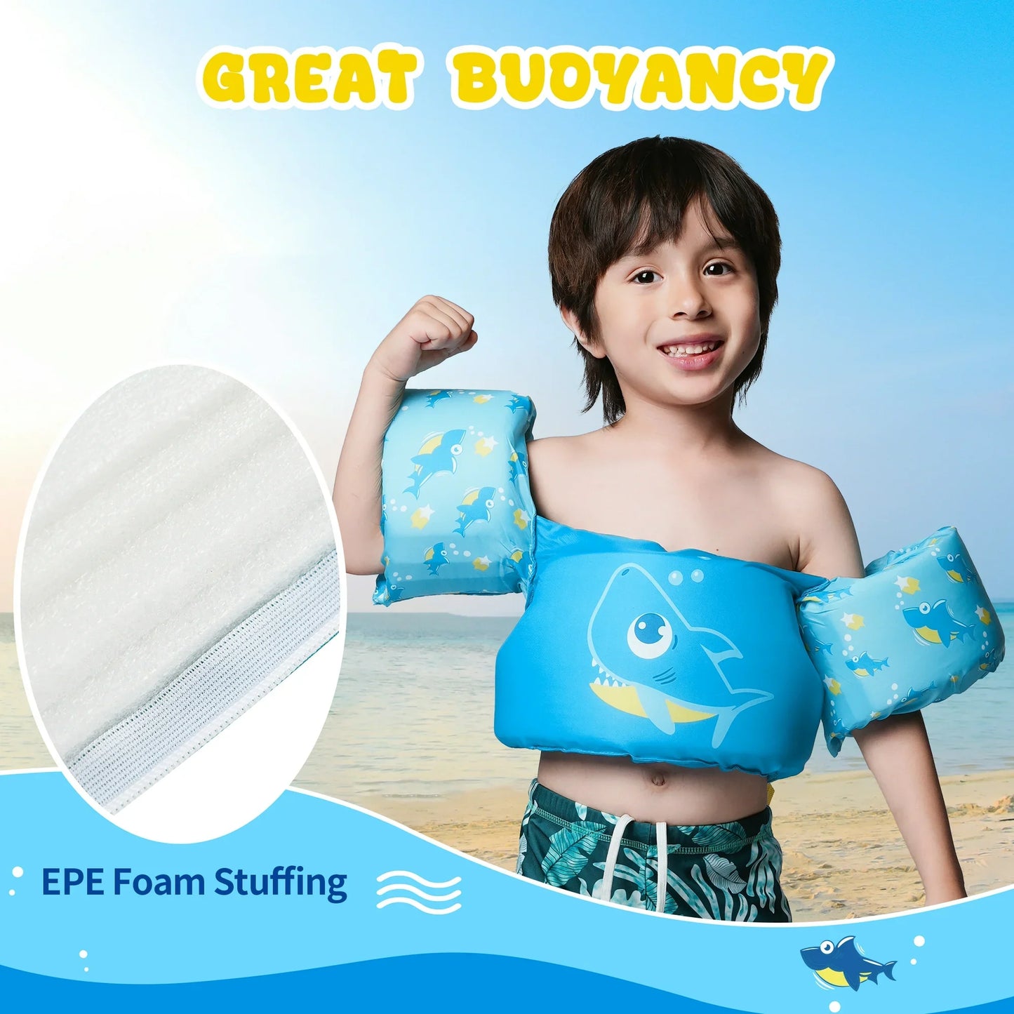 Kinder Schwimmflügel Schwimmweste, 1-3 Jahre 10-19kg