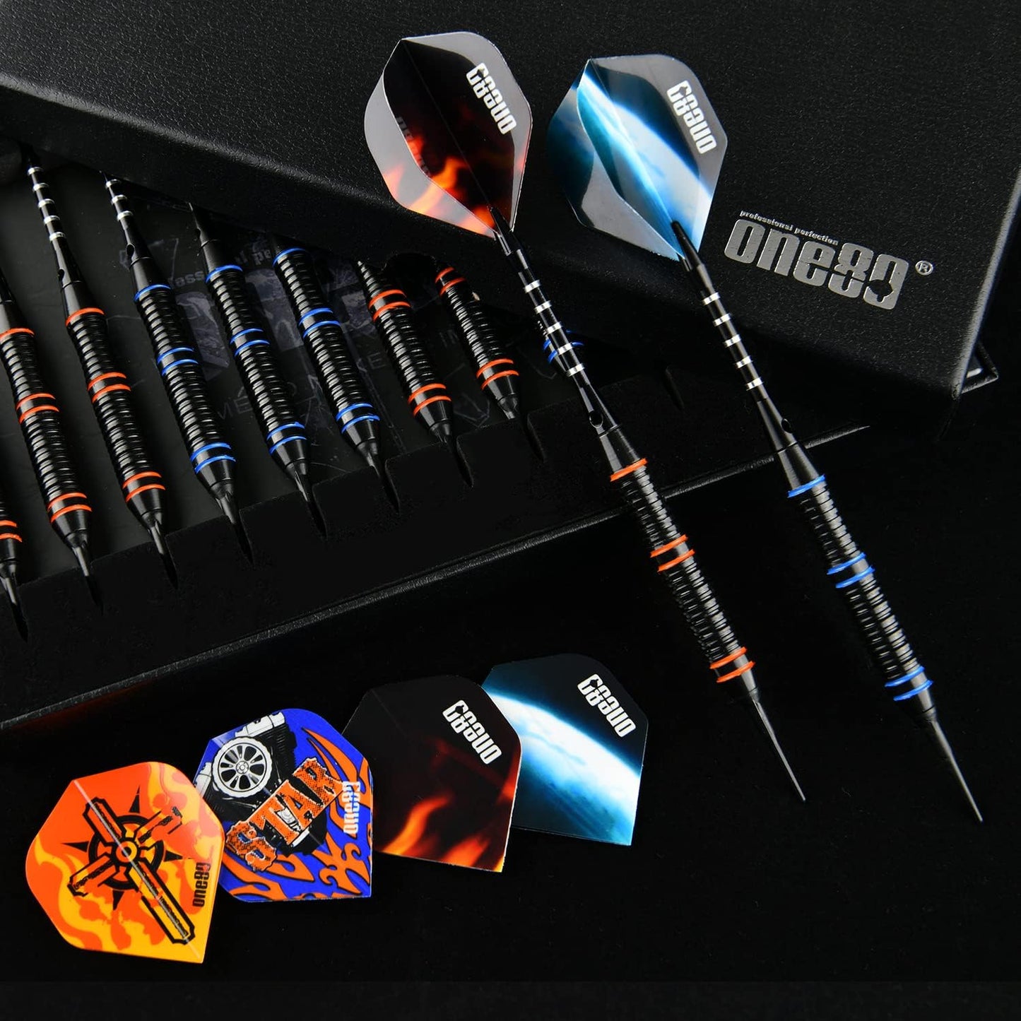 ONE80 Soft Dartpfeile Set für Elektronische Dartscheibe, 12 Stück