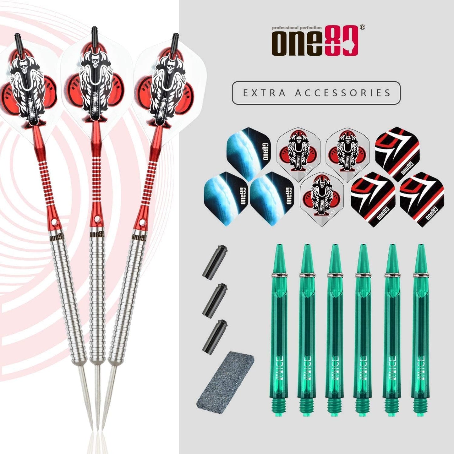 ONE80 Dartpfeile Tungsten Profi Dartpfeile mit Metallspitze