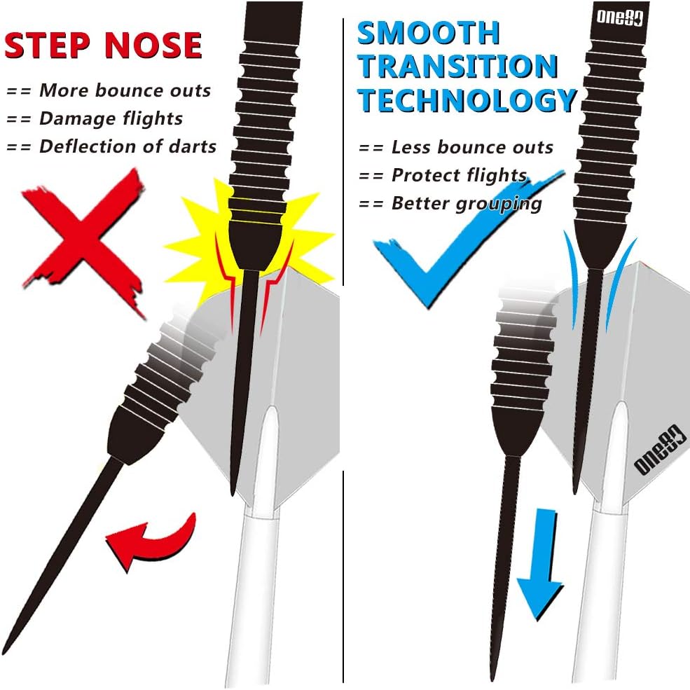 ONE80 Professionelles Steel Darts mit 3 SchÀften