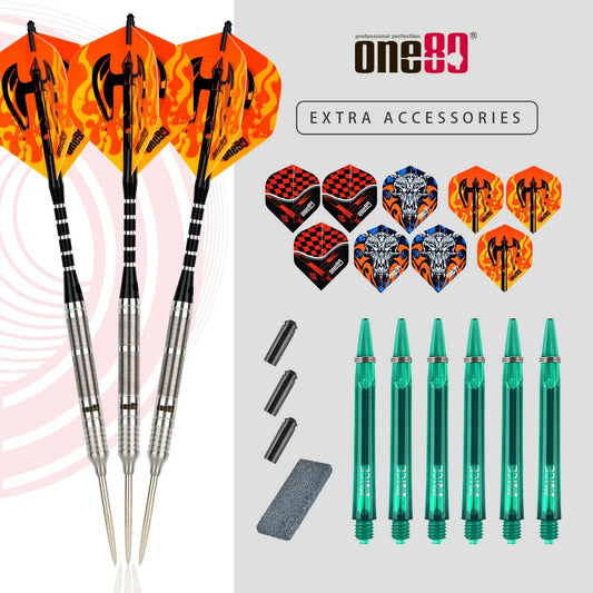ONE80 90 Tungsten Steeldarts Set with Flights and Shafts