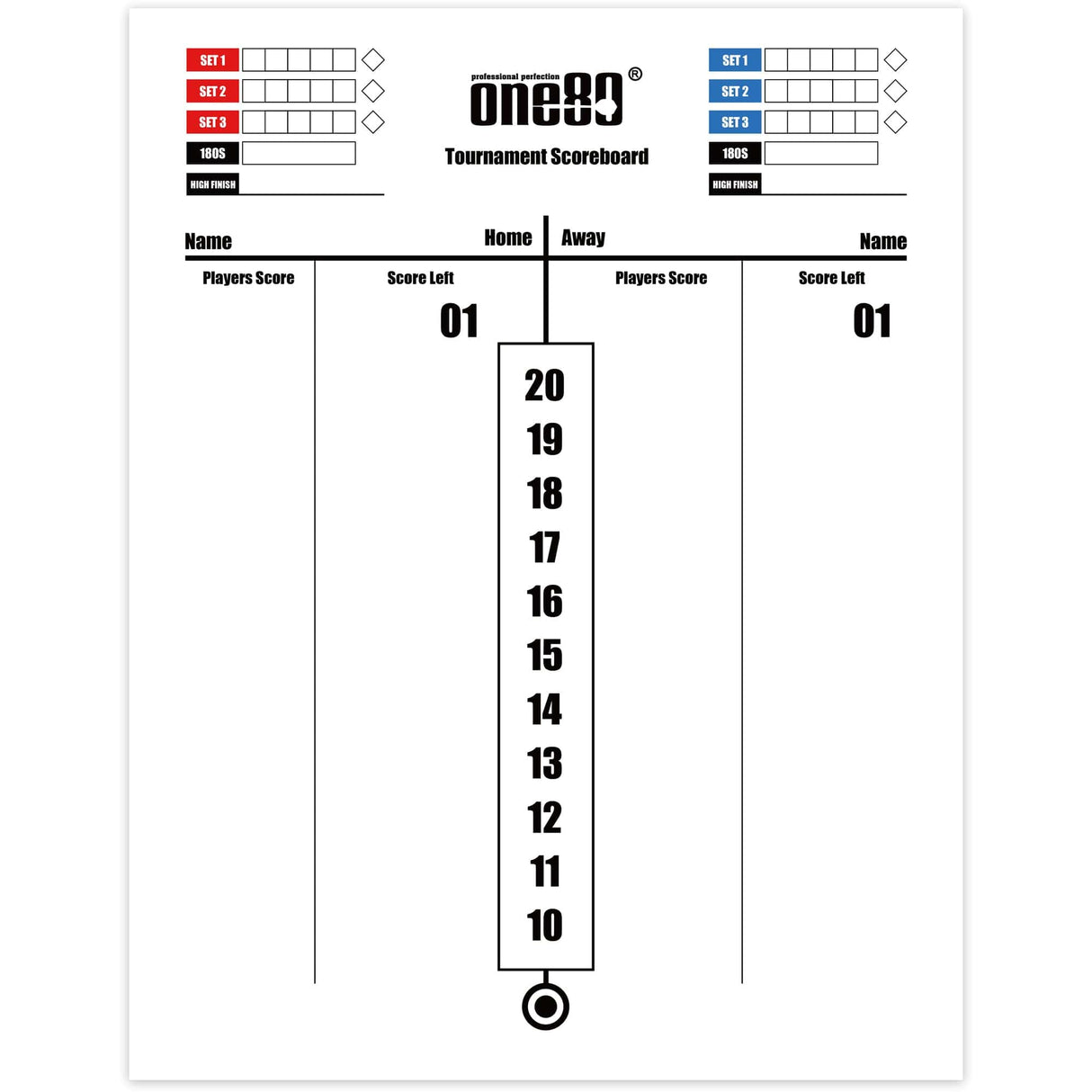 One80 Tournament Scoreboard 60 x 44cm