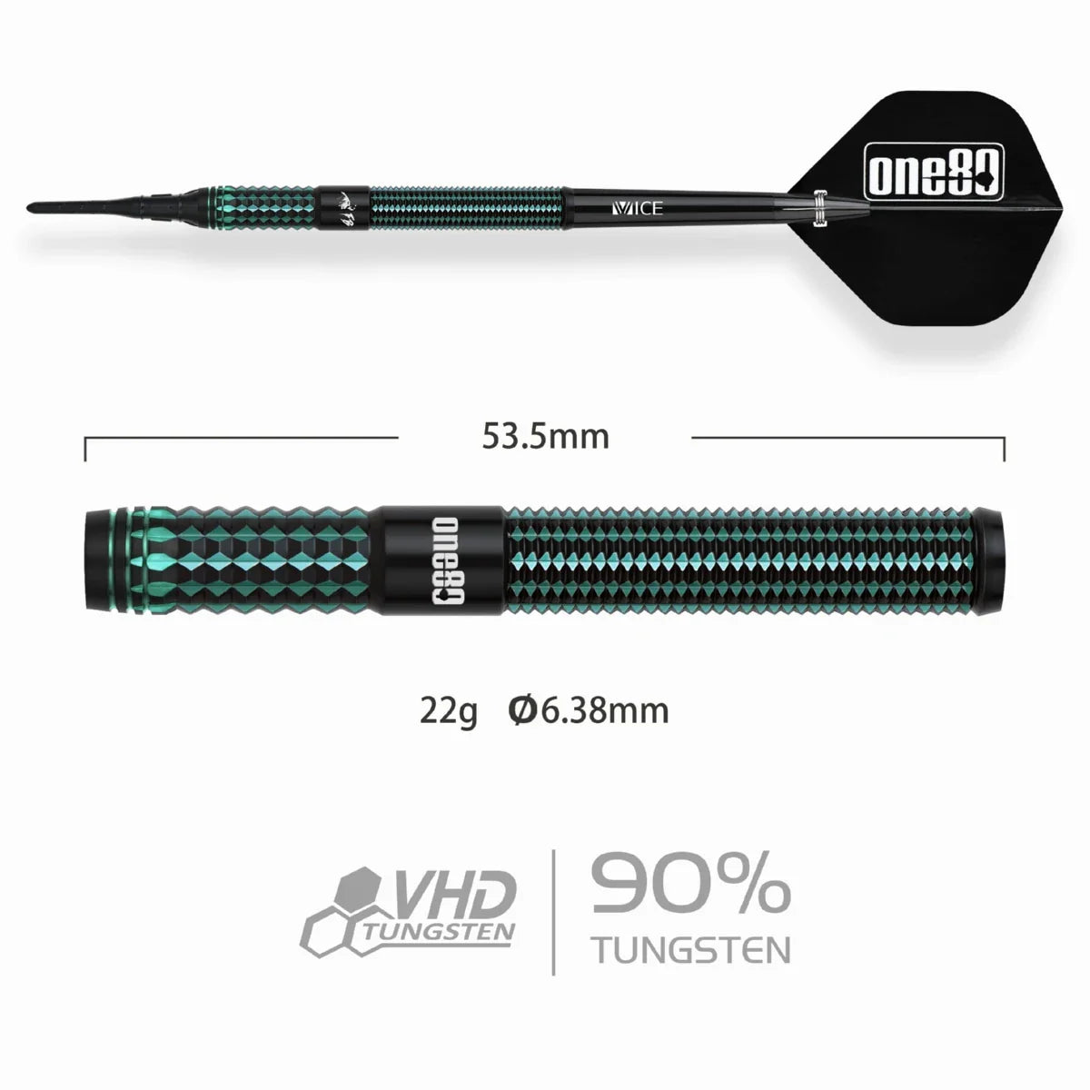 One80 FB Kai Fan Leung V3 Signature Softip Dart-90% Tungsten