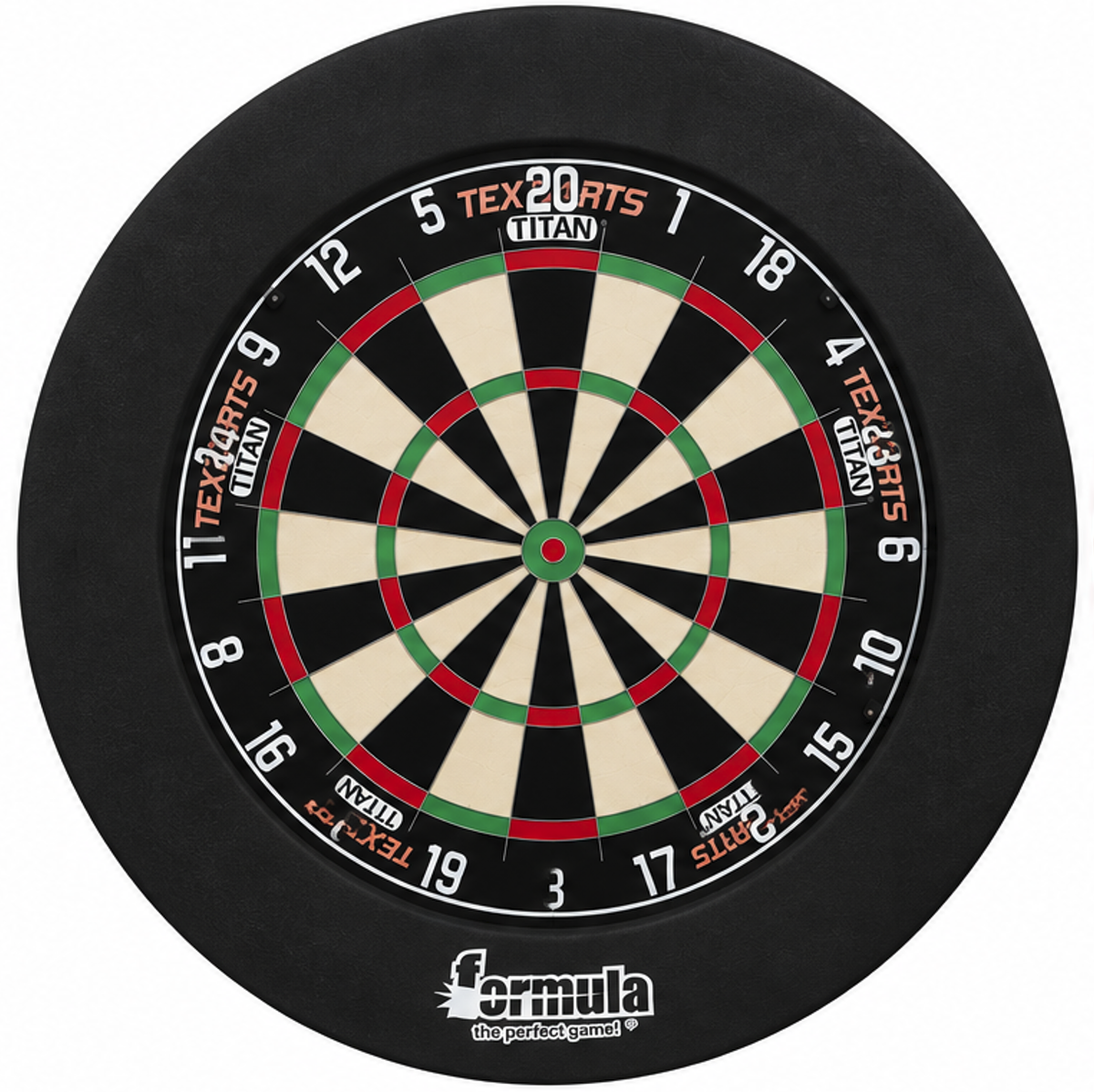TEX TITAN Dartscheibe und Formula Sports Schutzring 5 Sets Bundle
