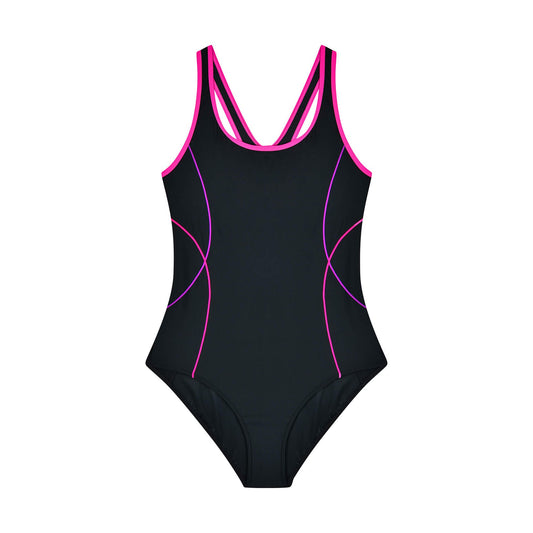 Damen Racerback Multi Pipe Sport-Badeanzug