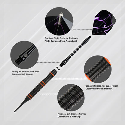 Formula Sports Soft Darts Pfeile Set für elektronische dartscheibe, 12 Stück