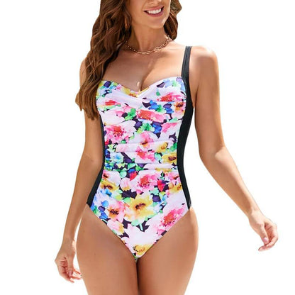 Einteiliger Badeanzug für Damen mit Blumenmuster
