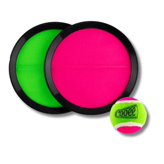 Cooee Klettballspiel Klettball Set mit 2 Fangscheiben 1 Bälle