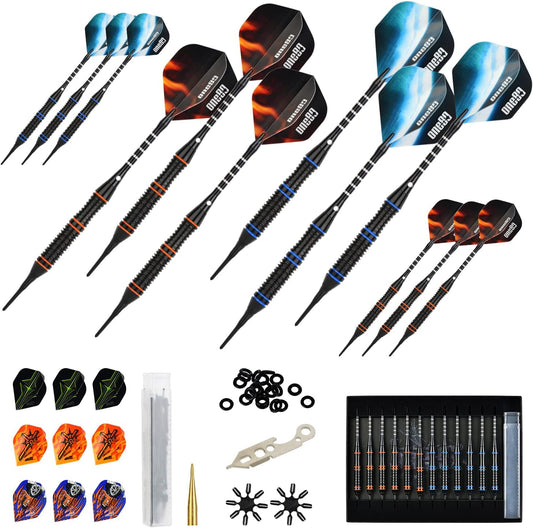 ONE80 Soft Dartpfeile Set für Elektronische Dartscheibe,  12 Stück