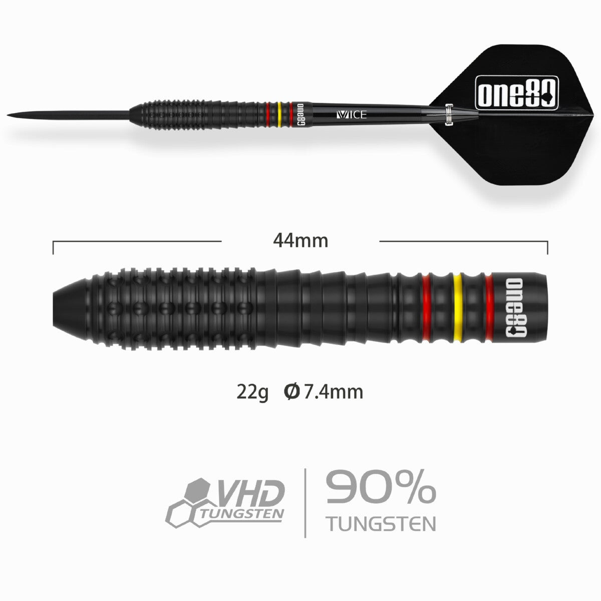 One80 Ricardo Perez V2 90% Tungsten Steeltip 22g