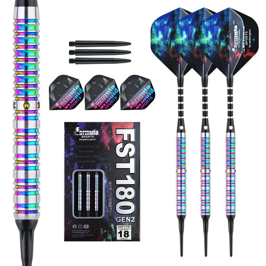 Formula FST180 Gen2 Rainbow Tungsten Dart Softtip 18g