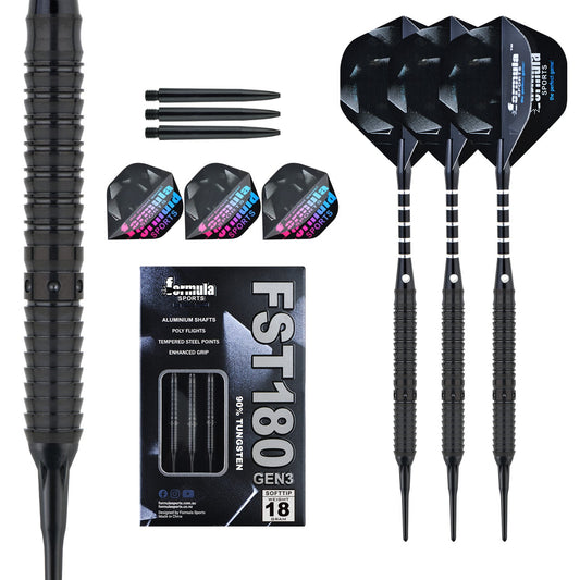 Formula FST180 Gen3 Black Tungsten Dart Softtip 18g