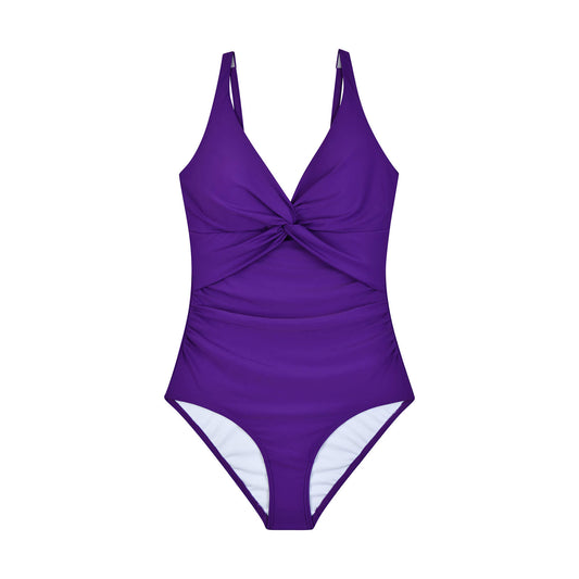 Lila Push-up-Badeanzug mit V-Ausschnitt WMB1908-PU