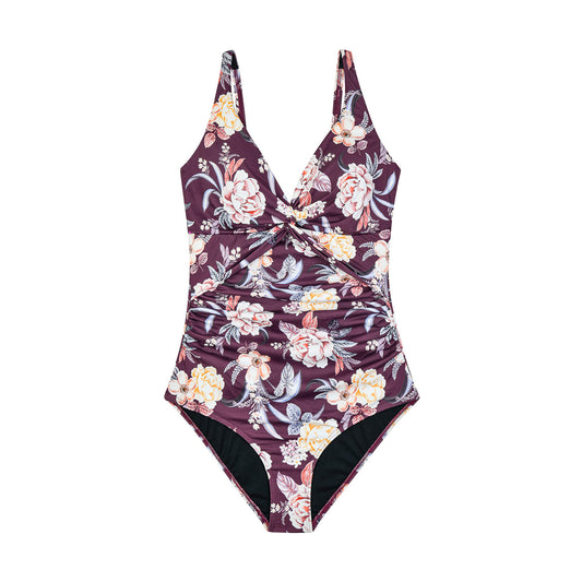 Badeanzug Damen mit floralem Print und Shaping-Effekt WMB1908-RG