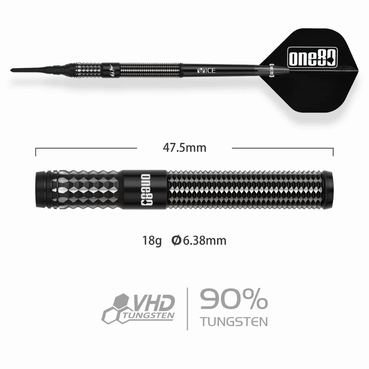 One80 FB Kai Fan Leung V3 Signature Softip Dart-90% Tungsten