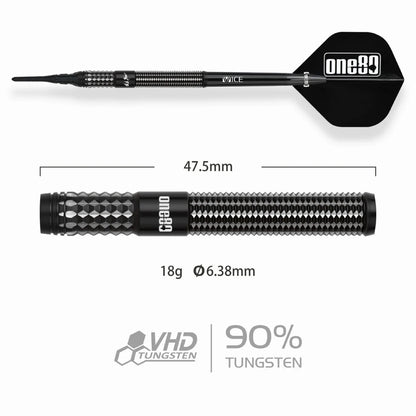 One80 FB Kai Fan Leung V3 Signature Softip Dart-90% Tungsten