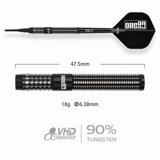 One80 FB Kai Fan Leung V3 Signature Softip Dart-90% Tungsten