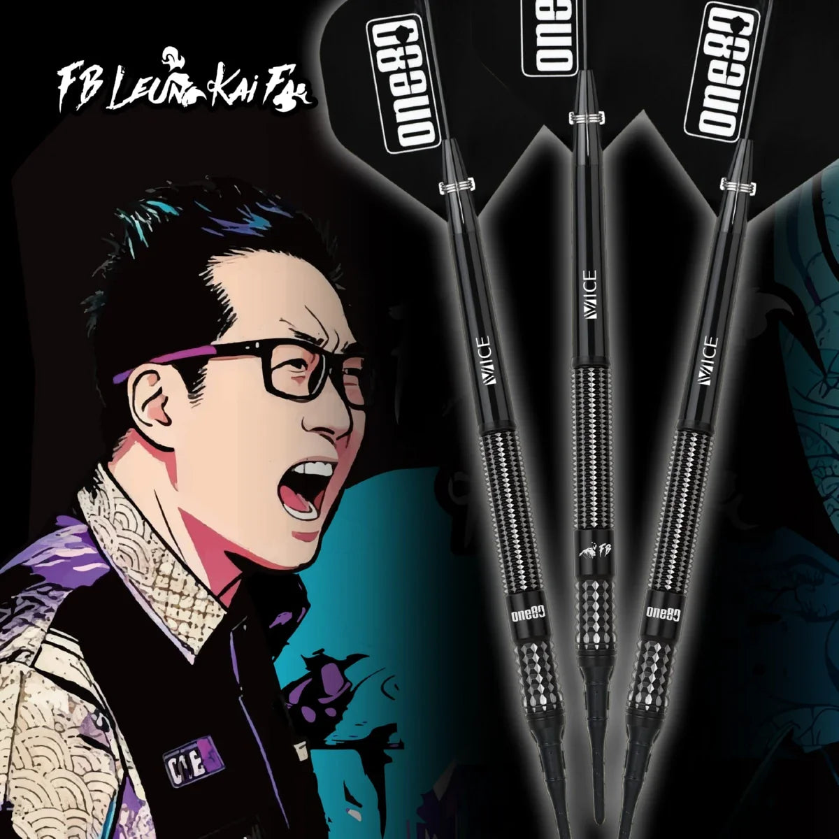 One80 FB Kai Fan Leung V3 Signature Softip Dart-90% Tungsten
