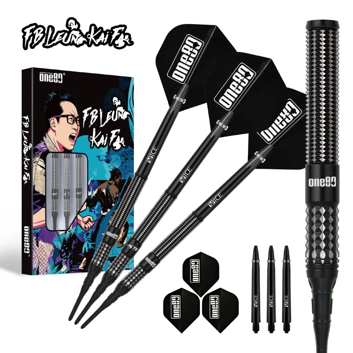 One80 FB Kai Fan Leung V3 Signature Softip Dart-90% Tungsten