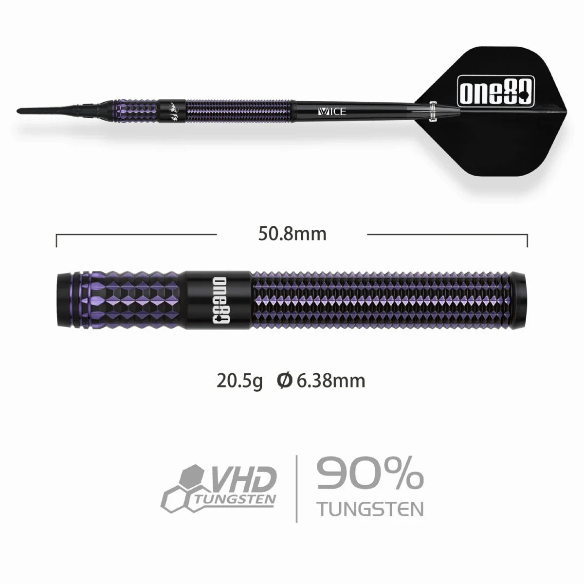 One80 FB Kai Fan Leung V3 Signature Softip Dart-90% Tungsten