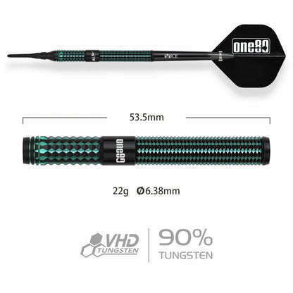 One80 FB Kai Fan Leung V3 Signature Softip Dart-90% Tungsten